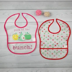 Fun With Fruits Pink 2 Pk Bibs