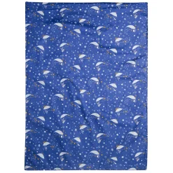 Fun With Whales Cozy Reversible Bubble Blanket Blue