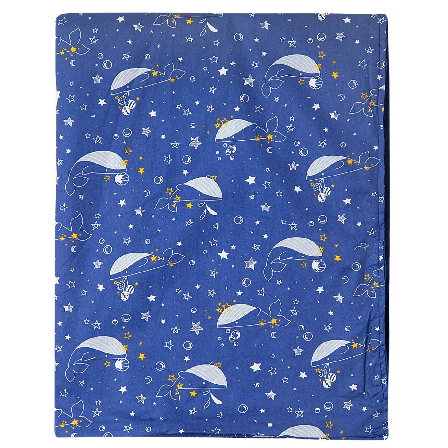 Fun With Whales Cozy Reversible Bubble Blanket Blue