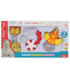 Fun-filled Multicolour Set of 3 Musical Rattle Teether