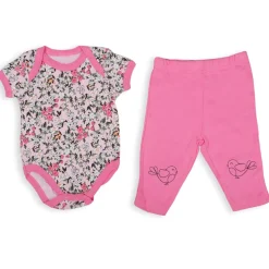 Gift Set Set Of 5 Bib Body Suits Pant And Socks Floral Pink
