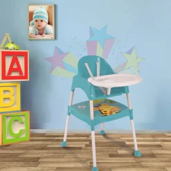 Giraffe Teal High Dining Chair
