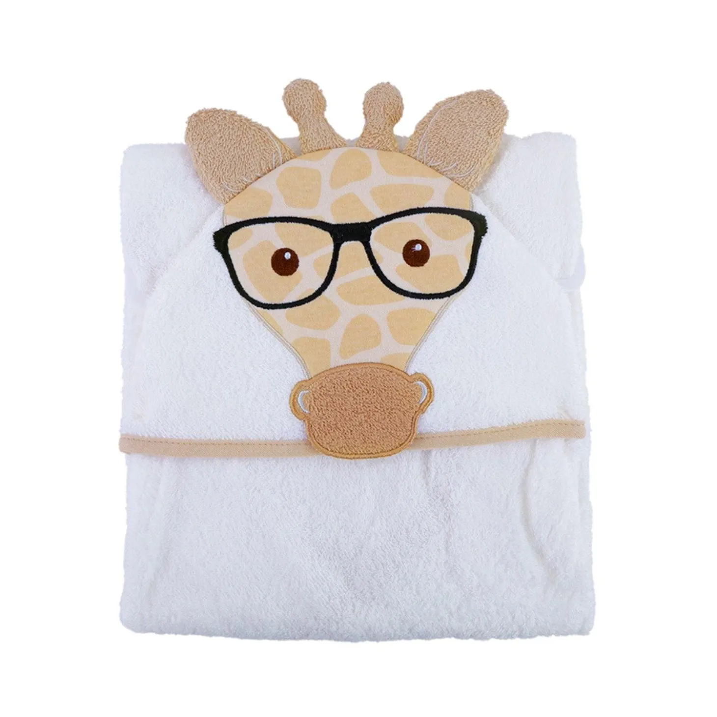Giraffe White Animal Hooded Towel