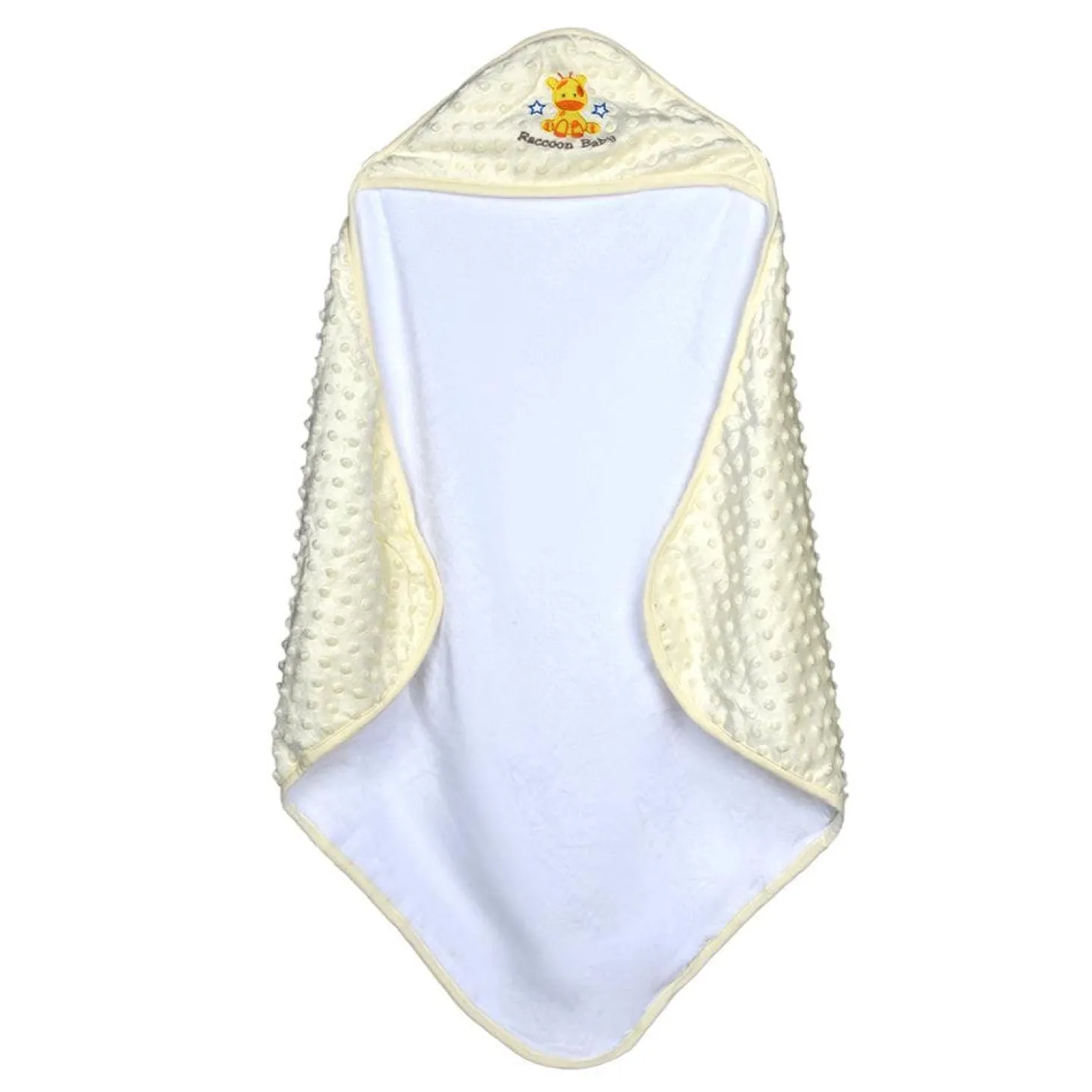 Giraffe White Hooded Bubble Blanket