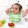 Green Waterproof Silicon Bib And Bowl Set