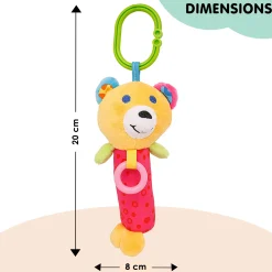 Happy Animal Orange And Pink Rattle