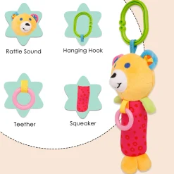 Happy Animal Orange And Pink Rattle