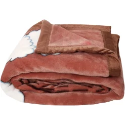 Happy Bear Brown Two-Ply Blanket