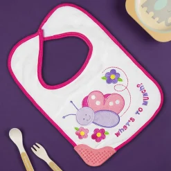 Happy Butterfly Pink Teether Bib