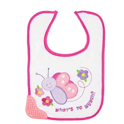 Happy Butterfly Pink Teether Bib
