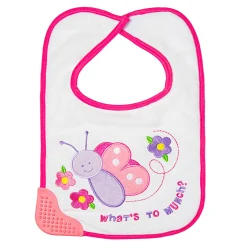 Happy Butterfly Pink Teether Bib