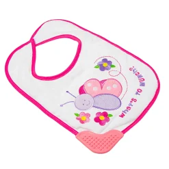Happy Butterfly Pink Teether Bib
