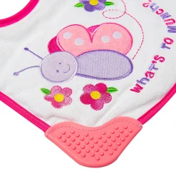 Happy Butterfly Pink Teether Bib