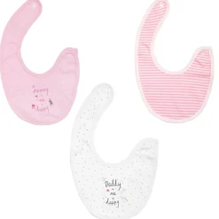 Happy Mommy Daddy Pink 3 Pk Bibs
