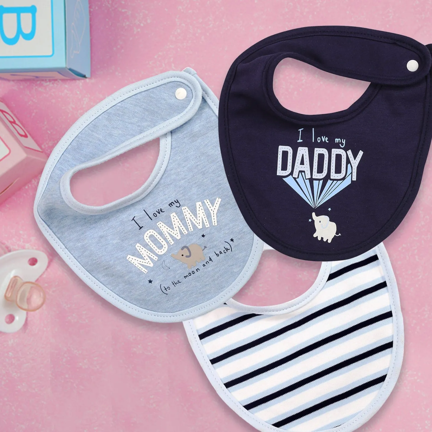 Happy Parenting Blue 3 Pk Bibs