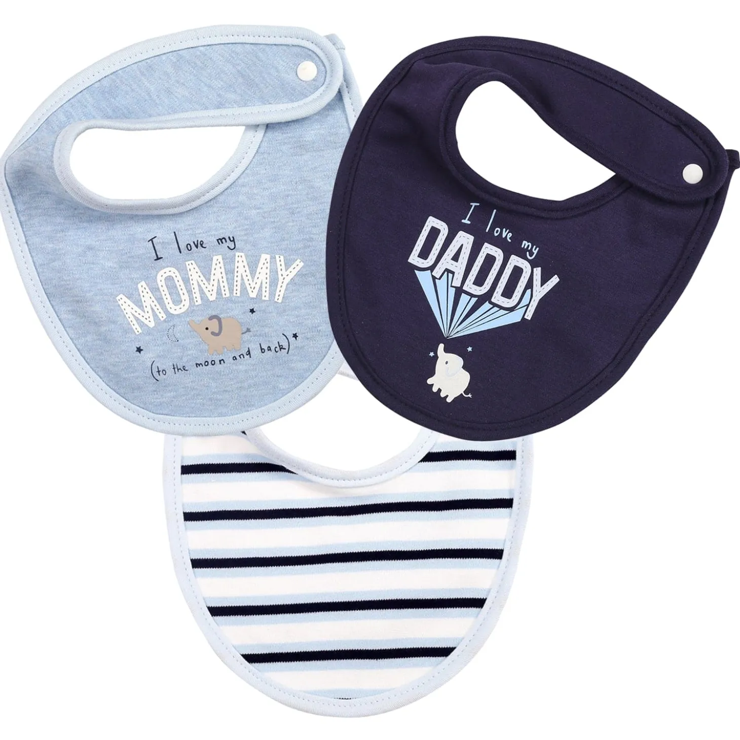 Happy Parenting Blue 3 Pk Bibs