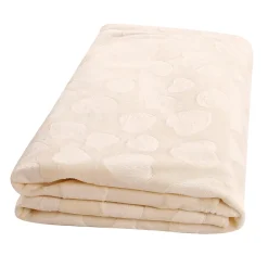 Heart Cream Textured Beige Blanket