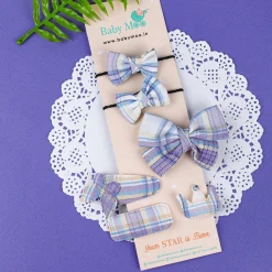 Hecuba Bows Hair Clips Set 6 Pcs - Purple