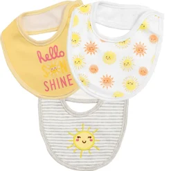 Hello Sunshine Yellow 3 Pk Bibs