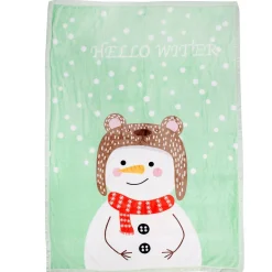 Hello Winter Mint Green Two-Ply Blanket