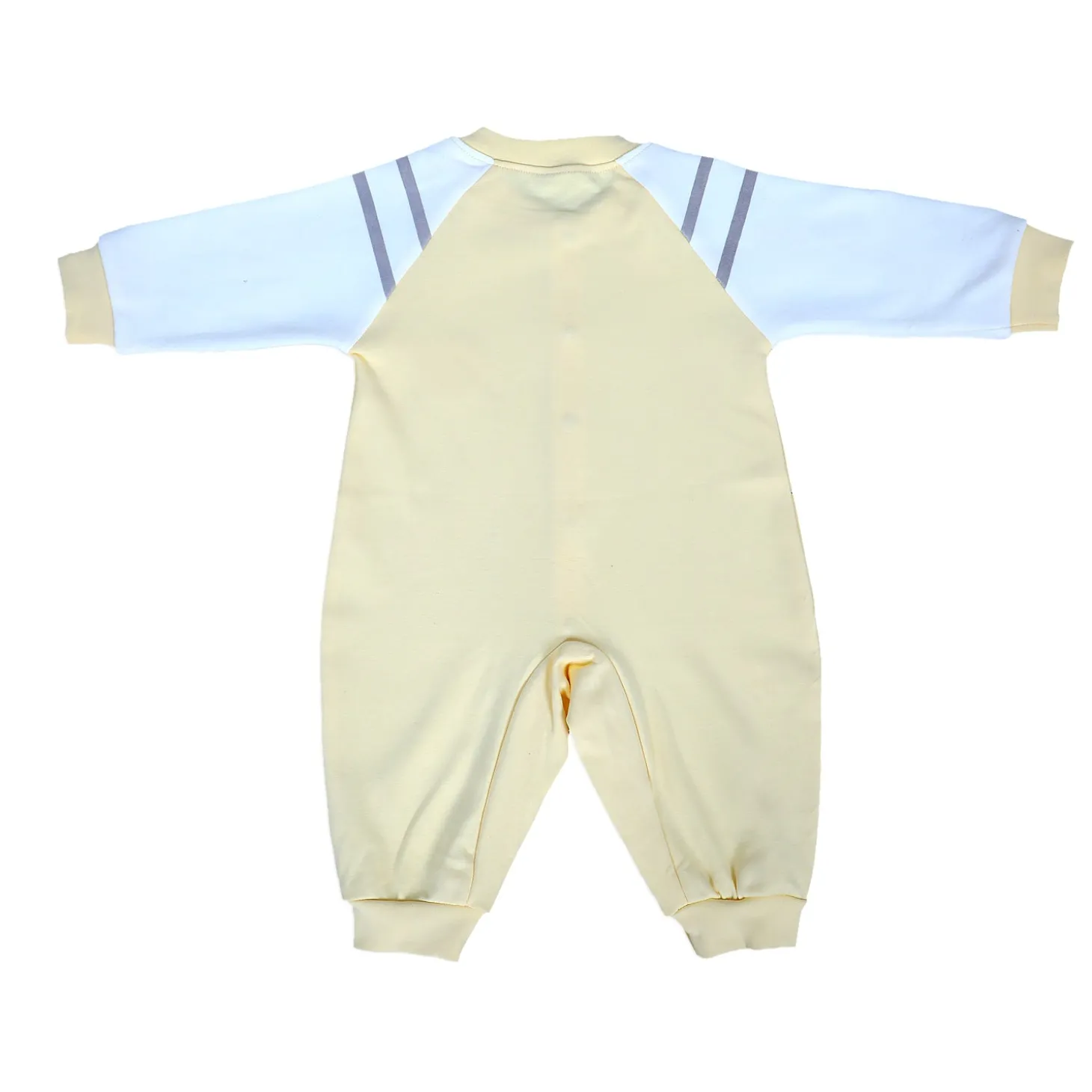 Hi Reindeer Full Sleeves Ankle Length One-Piece Snap Button Bodysuit - Yellow