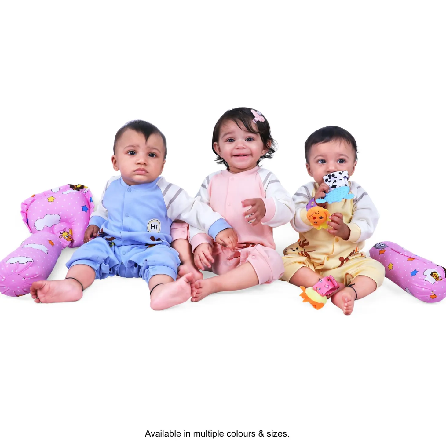 Hi Reindeer Full Sleeves Ankle Length One-Piece Snap Button Bodysuit - Yellow