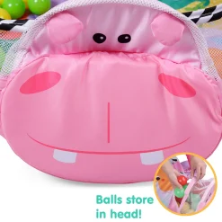Hippo Infant Play Mat Activity Gym With Hanging Toys And Balls - Pink