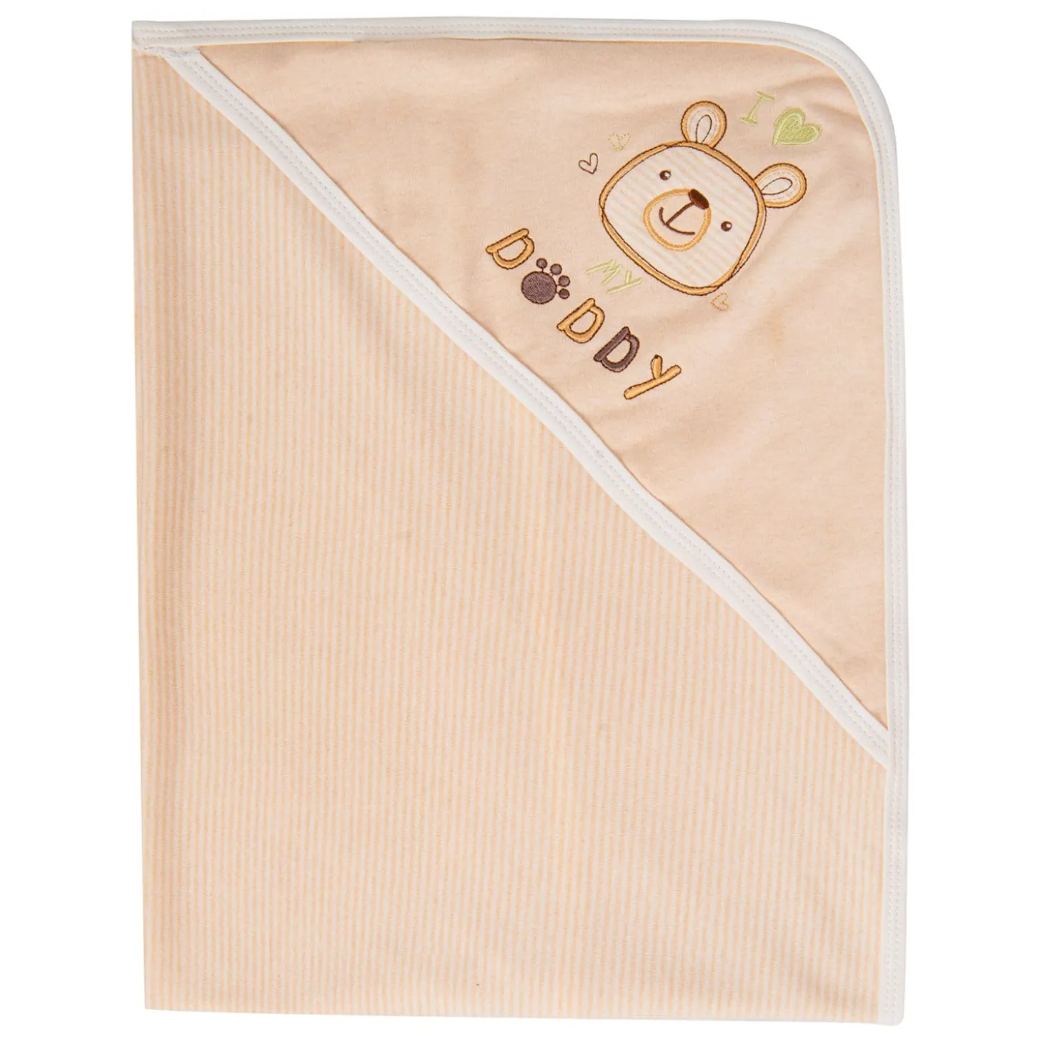 Hooded Wrapper 100% Cotton I Love My Daddy Beige
