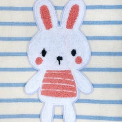 Hopping Rabbit Striped Premium Full Sleeves Knitted Sweater - Off White