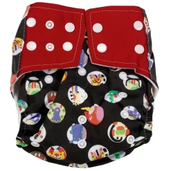 I Love Animals Black And Red Reusable Diaper