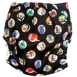 I Love Animals Black And Red Reusable Diaper