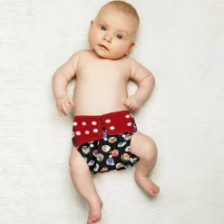 I Love Animals Black And Red Reusable Diaper