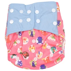 I Love Animals Blue And Pink Reusable Diaper