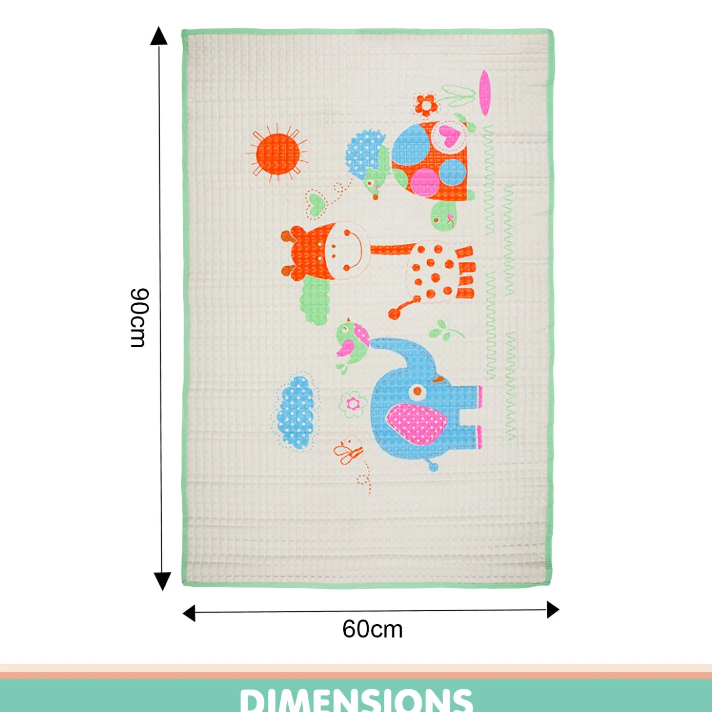 I Love Animals Green Air Filled Waterproof Massage Mat