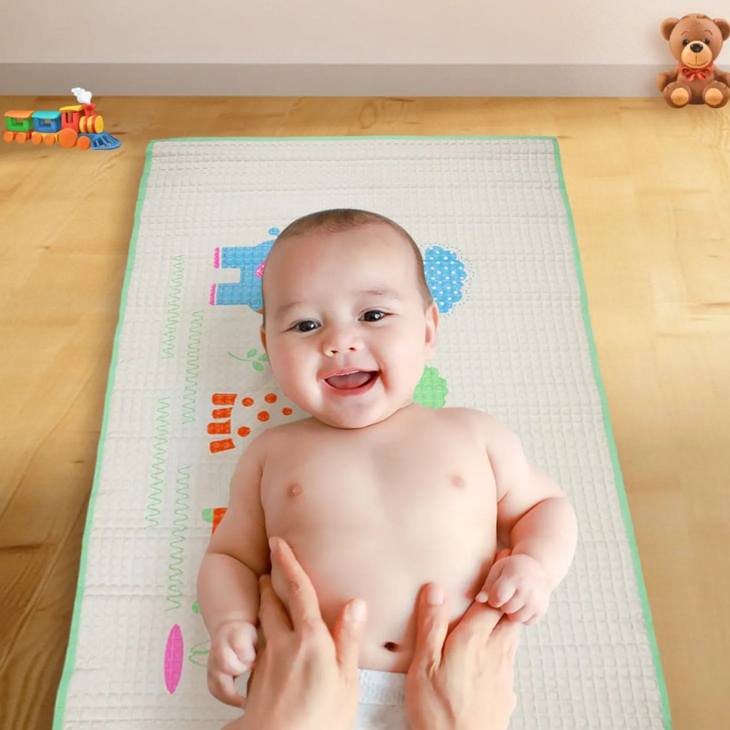 I Love Animals Green Air Filled Waterproof Massage Mat