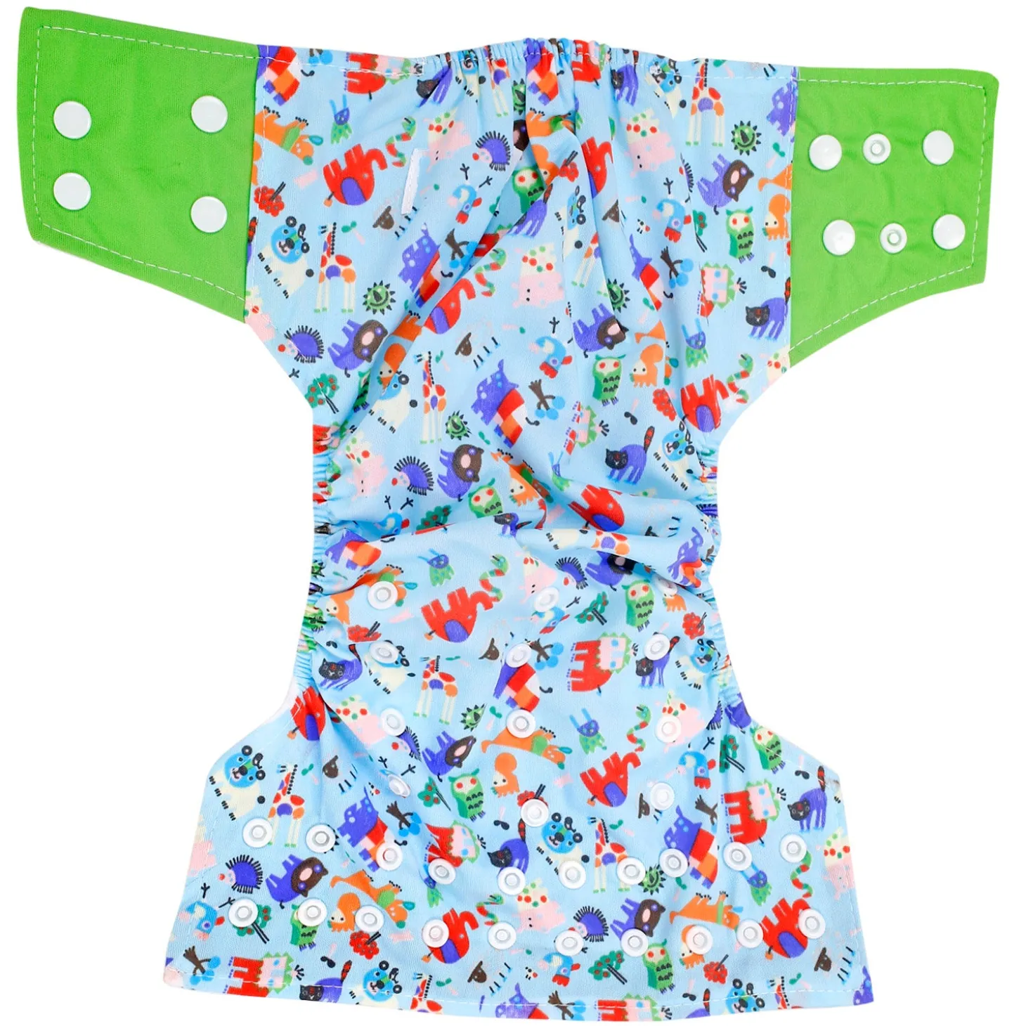 I Love Animals Green And Blue Reusable Diaper