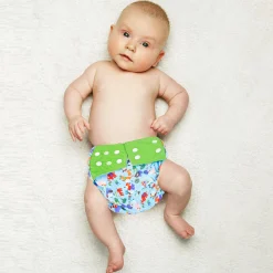 I Love Animals Green And Blue Reusable Diaper