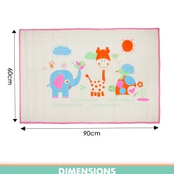 I Love Animals Pink Air Filled Waterproof Massage Mat