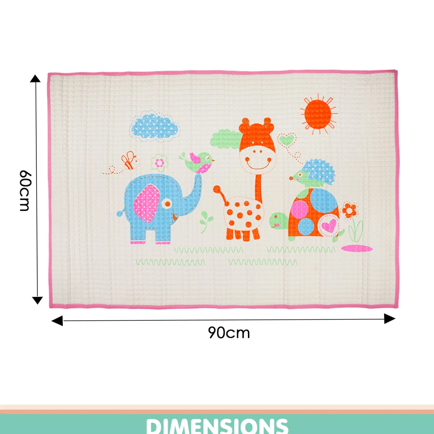 I Love Animals Pink Air Filled Waterproof Massage Mat
