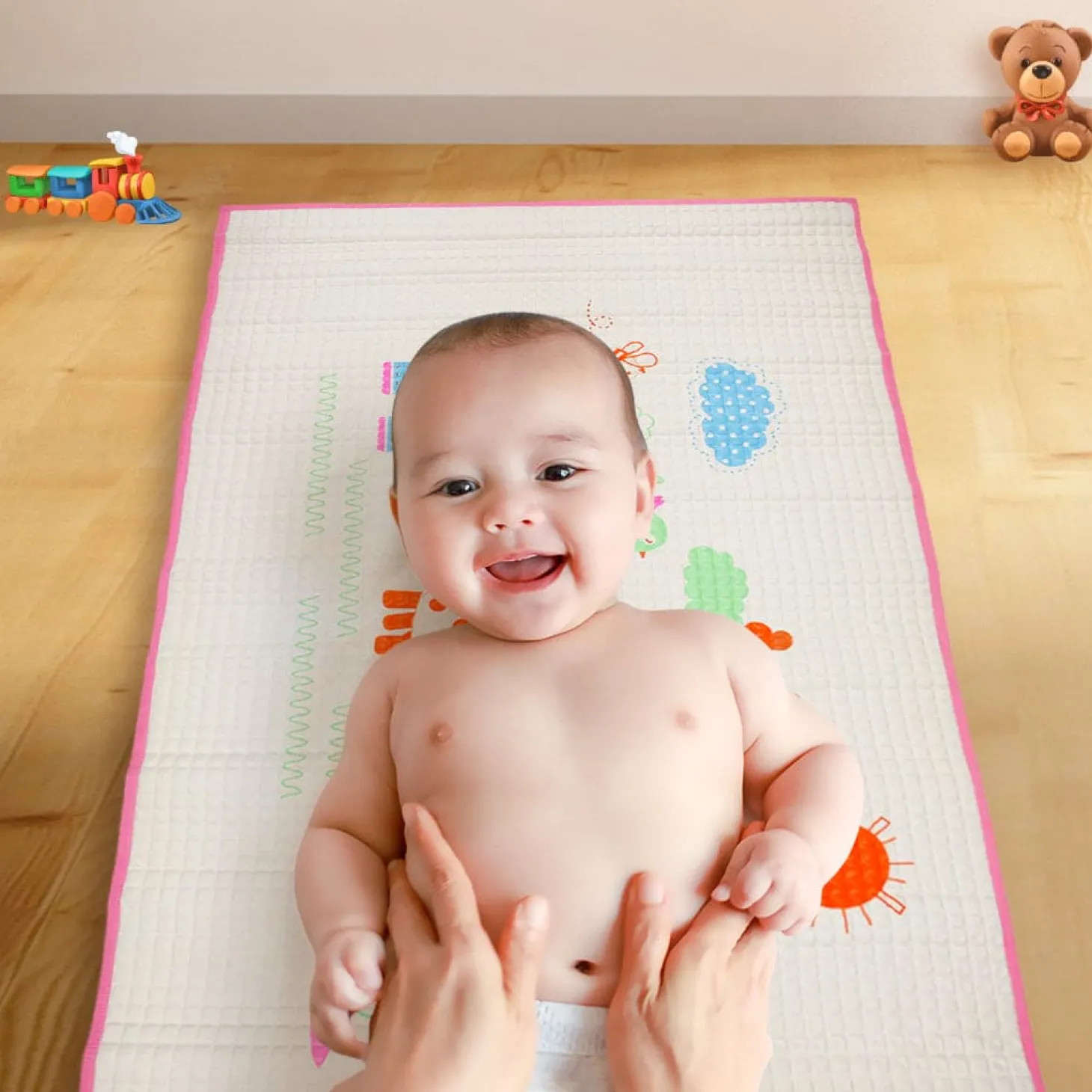 I Love Animals Pink Air Filled Waterproof Massage Mat