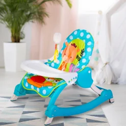 2 In 1 Rocker Cum Feeding Chair 20 Kg Polka Dot Blue