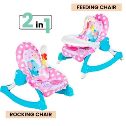 2 In 1 Rocker Cum Feeding Chair 20 Kg Polka Dot Pink
