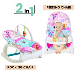 2 In 1 Rocker Cum Feeding Chair 20 Kg Pink