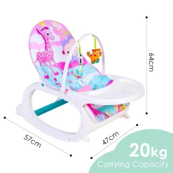 2 In 1 Rocker Cum Feeding Chair 20 Kg Pink