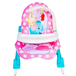 2 In 1 Rocker Cum Feeding Chair 20 Kg Polka Dot Pink