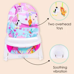 2 In 1 Rocker Cum Feeding Chair 20 Kg Pink
