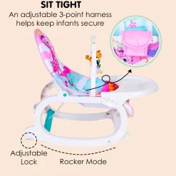 2 In 1 Rocker Cum Feeding Chair 20 Kg Pink