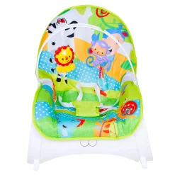 Infant To Toddler Happy Baby Bouncer With Hanging Toys Green
