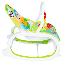 Infant To Toddler Happy Baby Bouncer With Hanging Toys Green