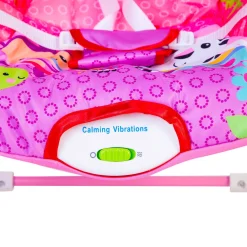 Infant To Toddler Happy Baby Bouncer With Hanging Toys Pink